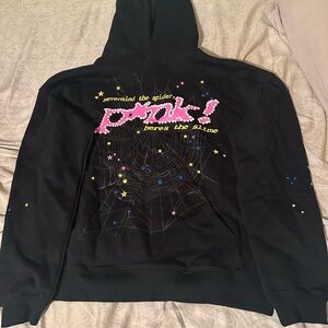 Black Hoodie with White Tag